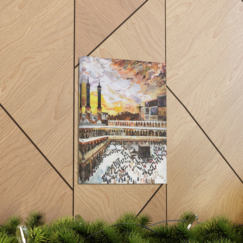 Sunset in Makkah, Quality Canvas Wall Art Print, Ready to Hang Wall Art Home Decor