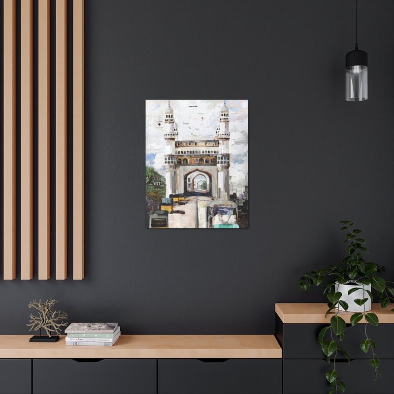 Charminar in Hyderabad, Quality Canvas Wall Art Print, Ready to Hang Wall Art Home Decor