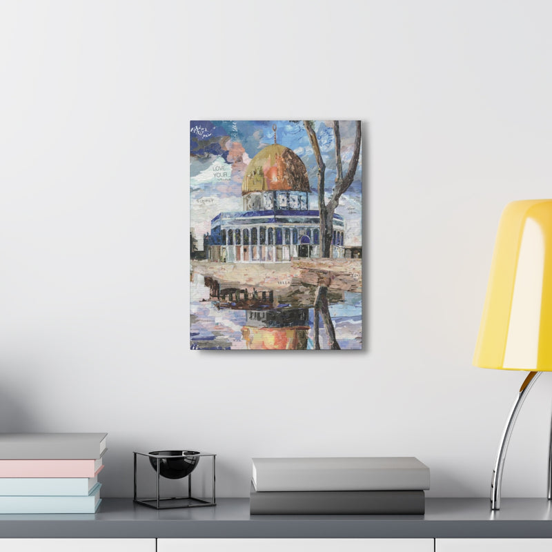 Dome of the Rock Reflection, Quality Canvas Wall Art Print, Ready to Hang Wall Art Home Decor