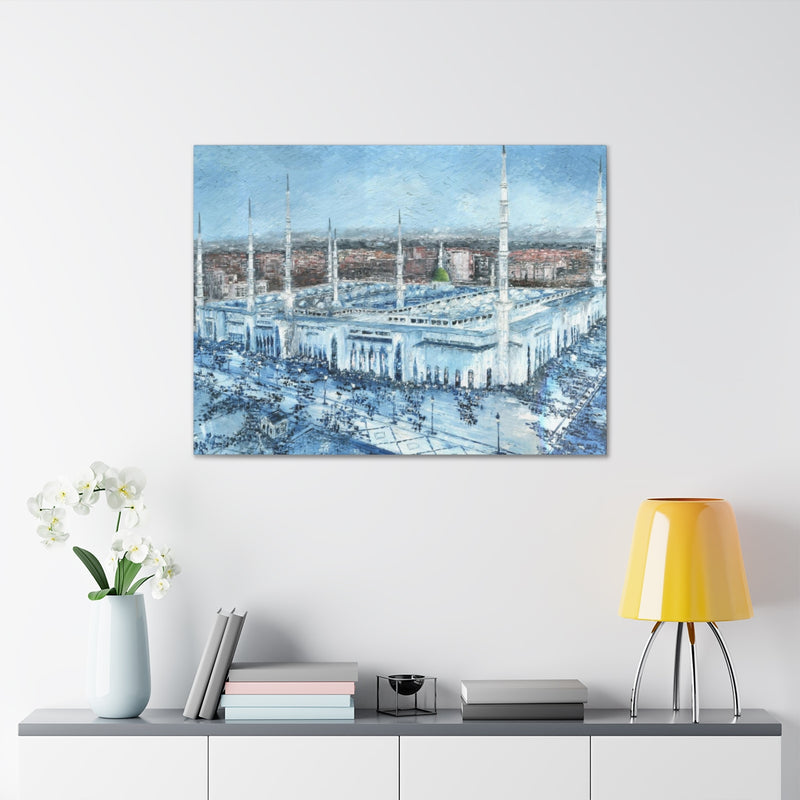 Madina in Blue, Quality Canvas Wall Art Print, Ready to Hang Wall Art Home Decor