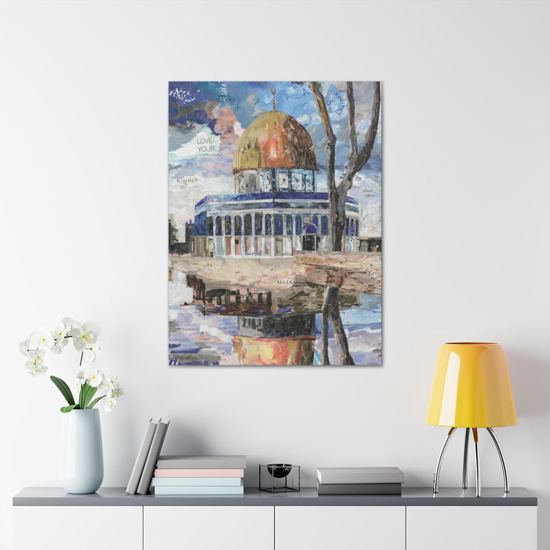 Dome of the Rock Reflection, Quality Canvas Wall Art Print, Ready to Hang Wall Art Home Decor