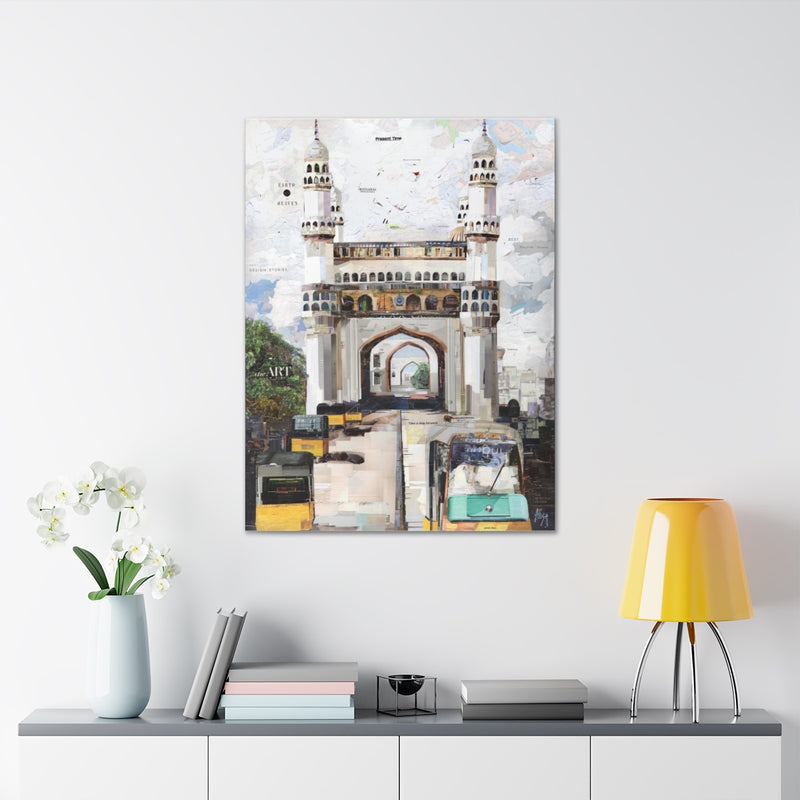 Charminar in Hyderabad, Quality Canvas Wall Art Print, Ready to Hang Wall Art Home Decor