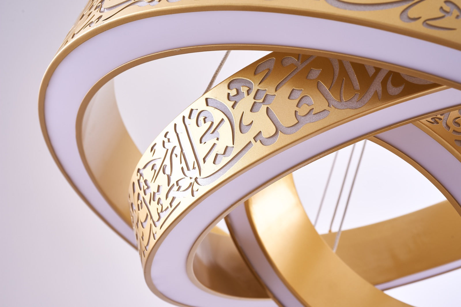 Illuminate with Faith: 3 Qul LED Ring Chandelier.