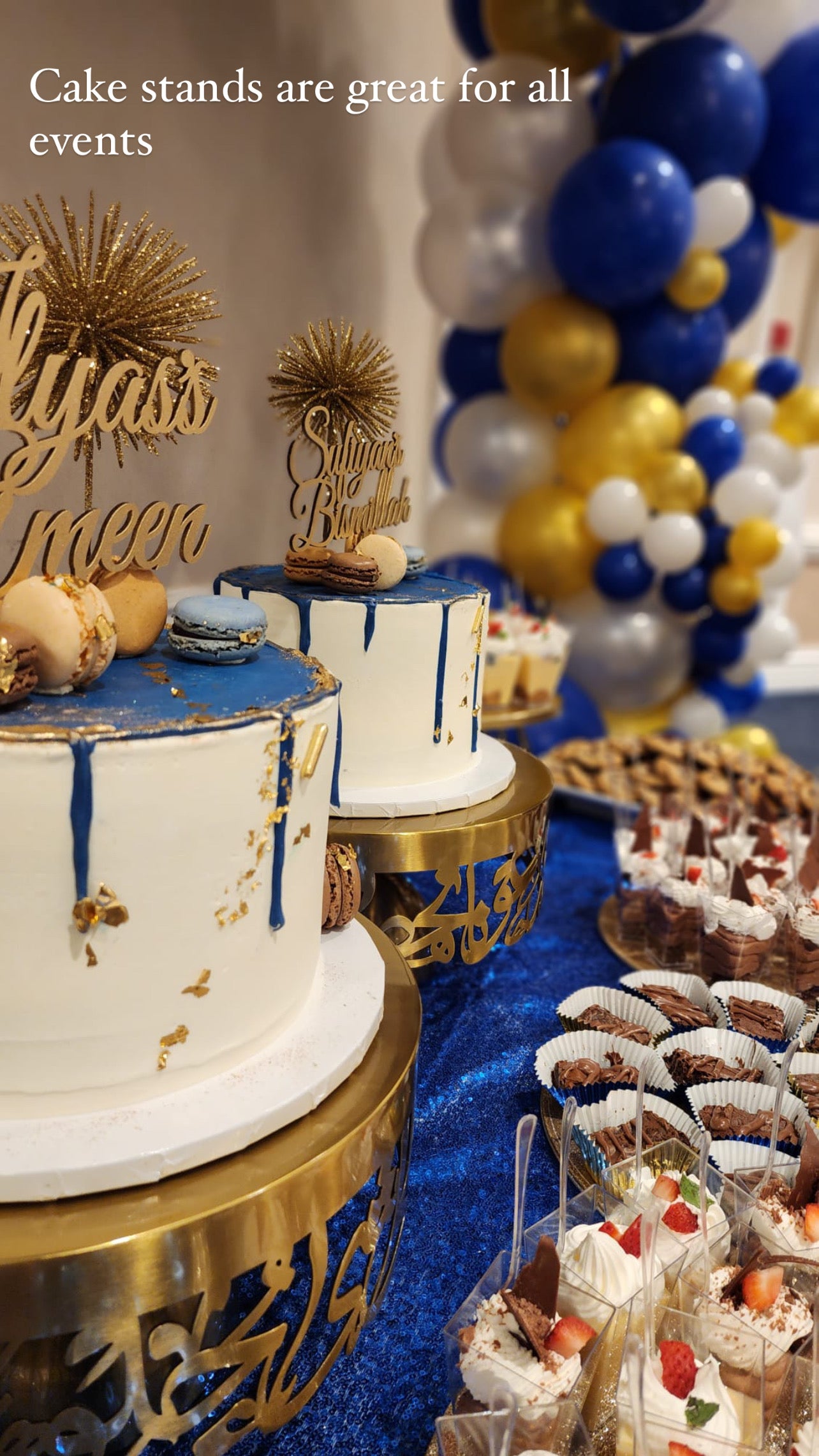 Stainless Steel Calligraphy Cake Stand (with little imperfections.