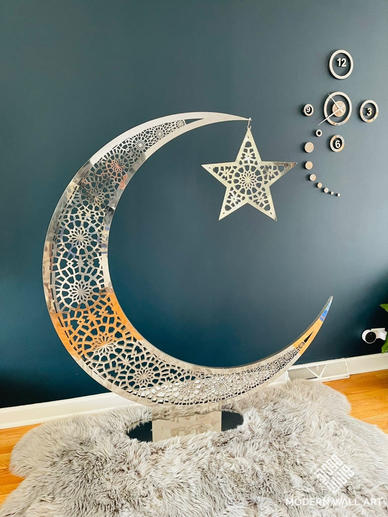 Pre-Order Crescent Ramadan Eid Moon Tree Hilal In 3Ft To 5Ft Size (February Delivery) Stainless