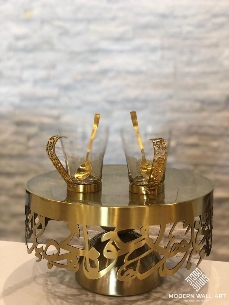 Stainless Steel Calligraphy Cake Stand Table Decor