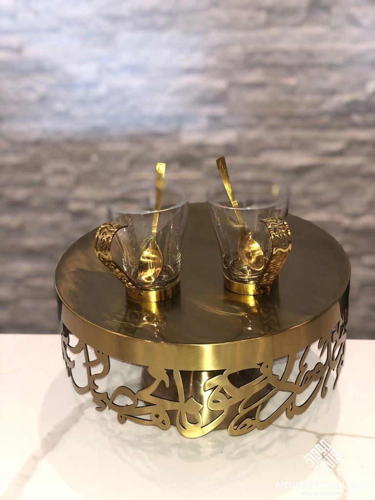 Stainless Steel Calligraphy Cake Stand Table Decor