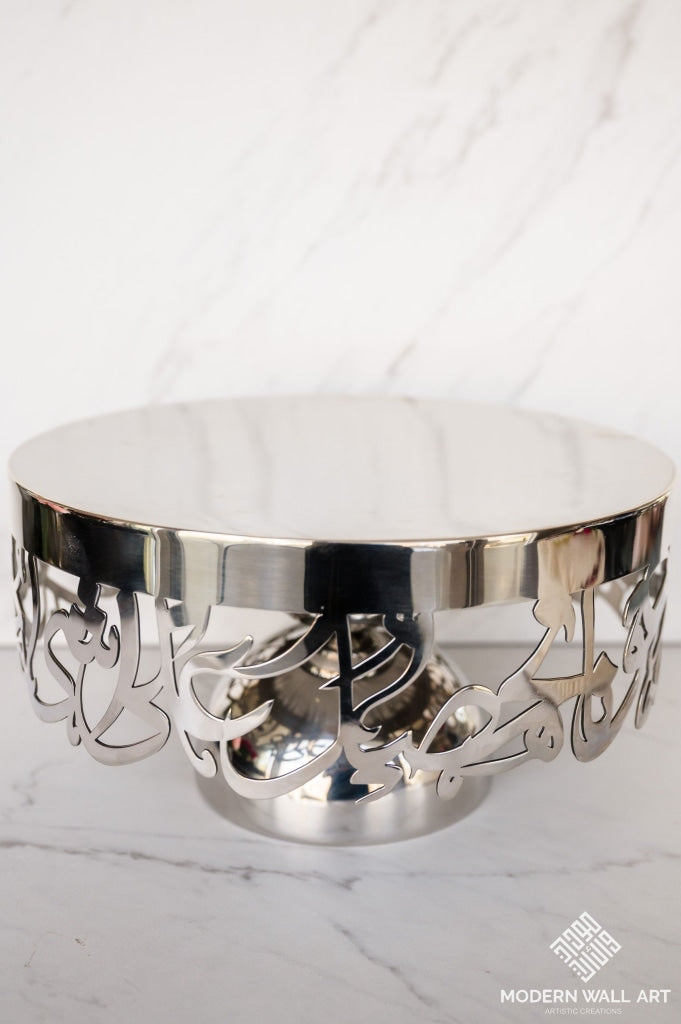 Stainless Steel Calligraphy Cake Stand Table Decor