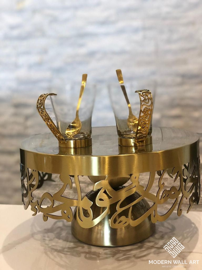 Stainless Steel Calligraphy Cake Stand Table Decor