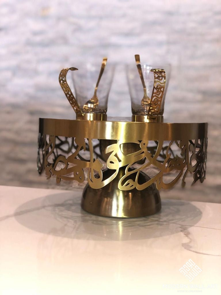 Stainless Steel Calligraphy Cake Stand Table Decor