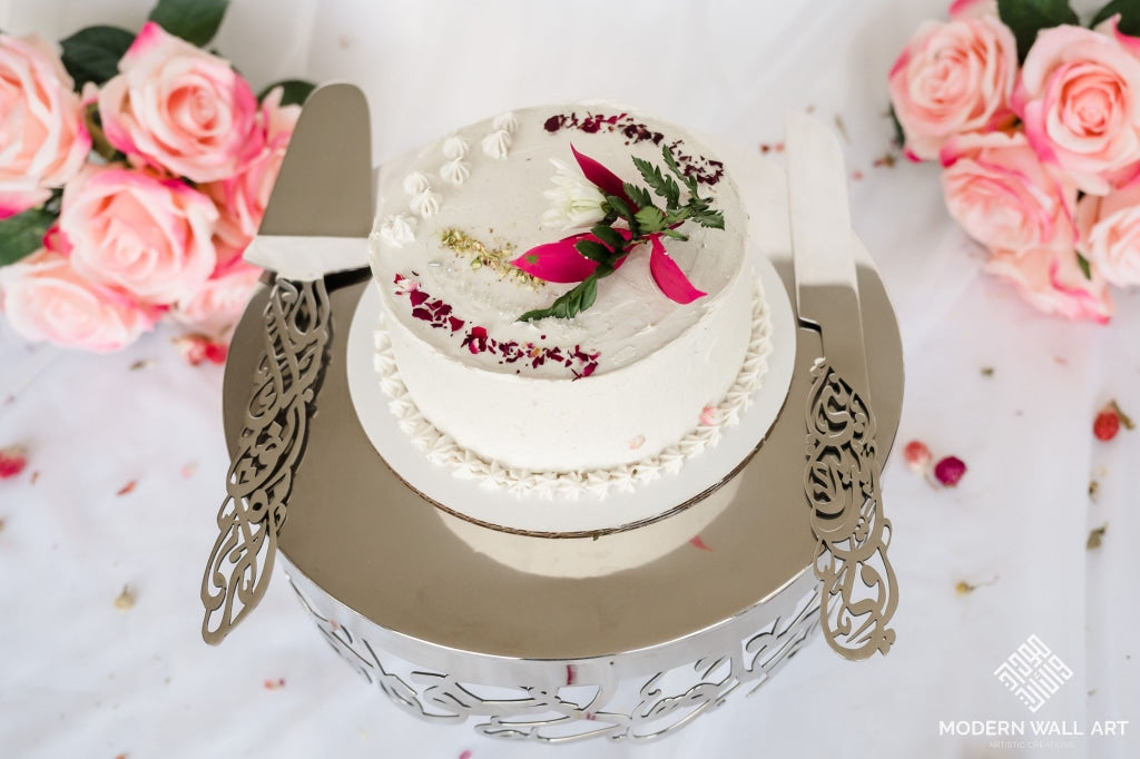 Stainless Steel Calligraphy Cake Stand Table Decor