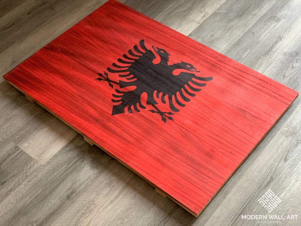 Final SALE 2020 Wood Pallet Albanian Eagle Flag 50% OFF - Modern Wall Art