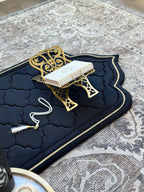 Luxury Padded Anti Slip Moroccan (Adult) Prayer Mat – Soft Islamic Rug with Carrying Case