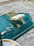 Luxury Padded Prayer Mat / Islamic Prayer Rug with Tote Bag – Non-Slip Floral Design