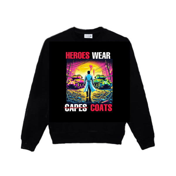 HEROES WEAR COATS Pullover Sweatshirt (UNISEX) - Black