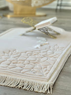 Luxury Padded Prayer Mat / Islamic Prayer Rug with Tote Bag – Non-Slip Floral Design