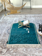 Luxury Padded Prayer Mat / Islamic Prayer Rug with Tote Bag – Non-Slip Floral Design