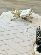 Large Seashell Design Luxury Prayer Mat – Soft Padded Islamic Rug with Tote Bag (Anti-Slip)