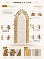 7ft Islamic Mihrab Arch Wall Decor | Premium Metal Prayer Corner Frame