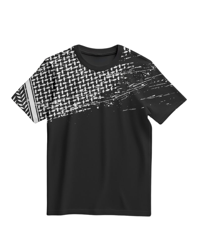 Palestine Keffiyeh T-shirt - black & white