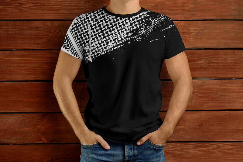 Palestine Keffiyeh T-shirt - black & white