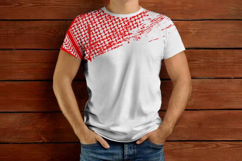 Palestine Keffiyeh T-shirt - black & white