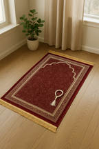 Turkish Hand-Woven Prayer Mat Rug – Large Salah Namaz Islamic Muslim Carpet 50x31”