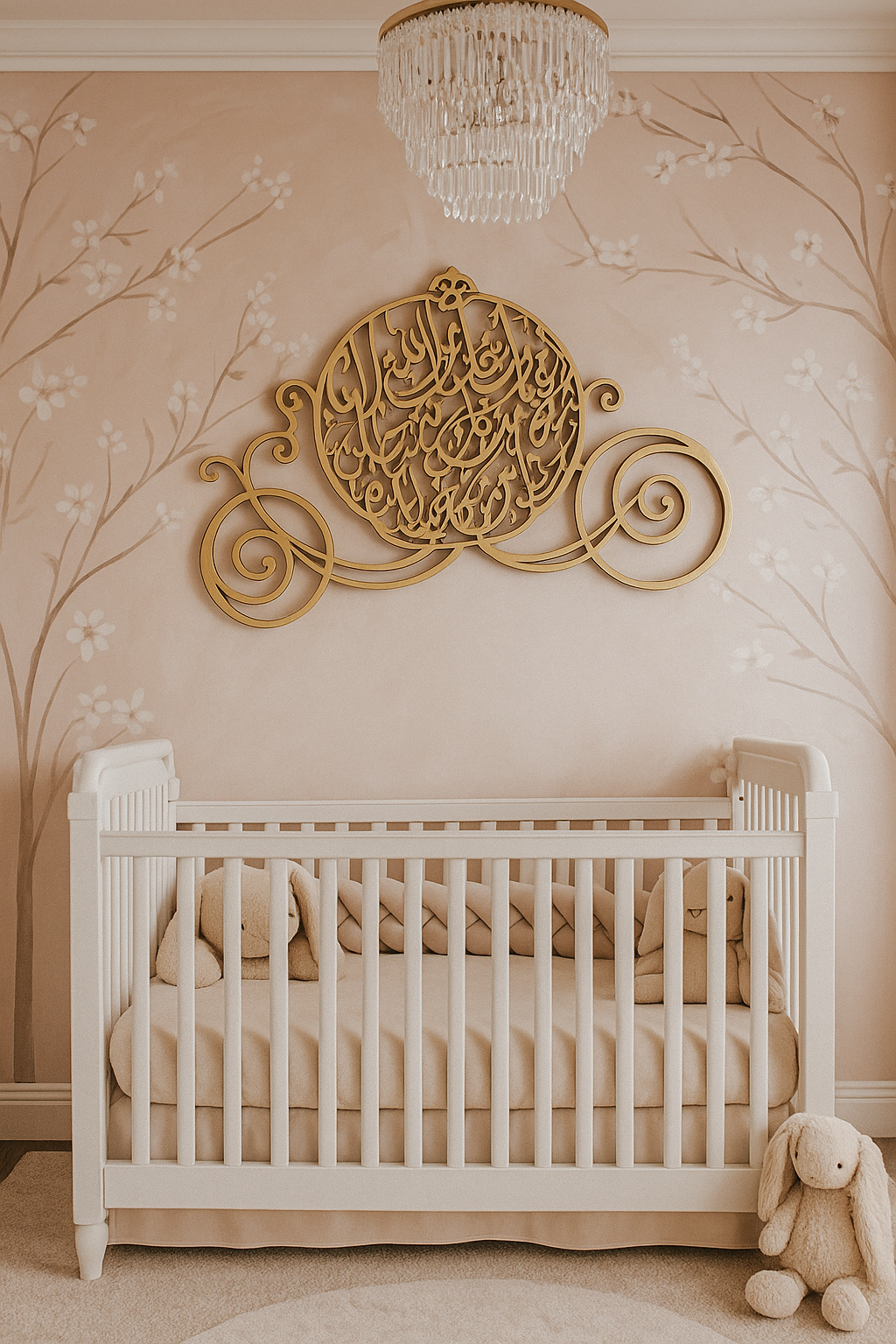 Baby Protection Dua Cinderella Carriage wooden art