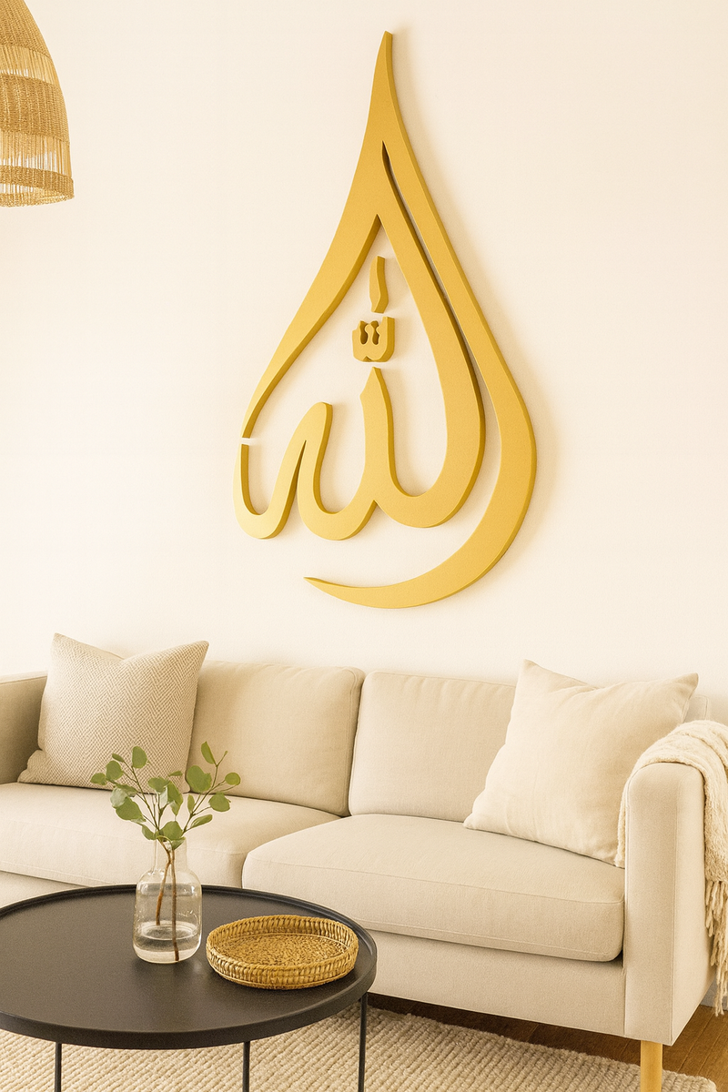 Stainless Steel Classic Allah Tear Drop