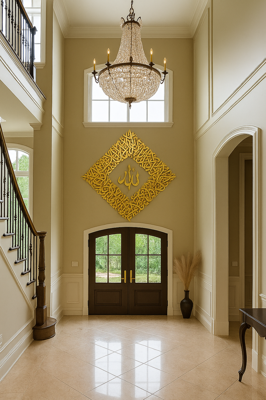 Ayat Al Kursi Diamond Shape Modern Islamic Calligraphy Art. (Sale)