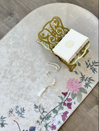 Floral Velvet Prayer Mat – Soft Anti-Slip Islamic Rug with Carrying Case