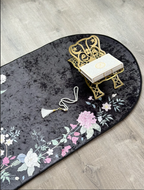 Floral Velvet Prayer Mat – Soft Anti-Slip Islamic Rug with Carrying Case