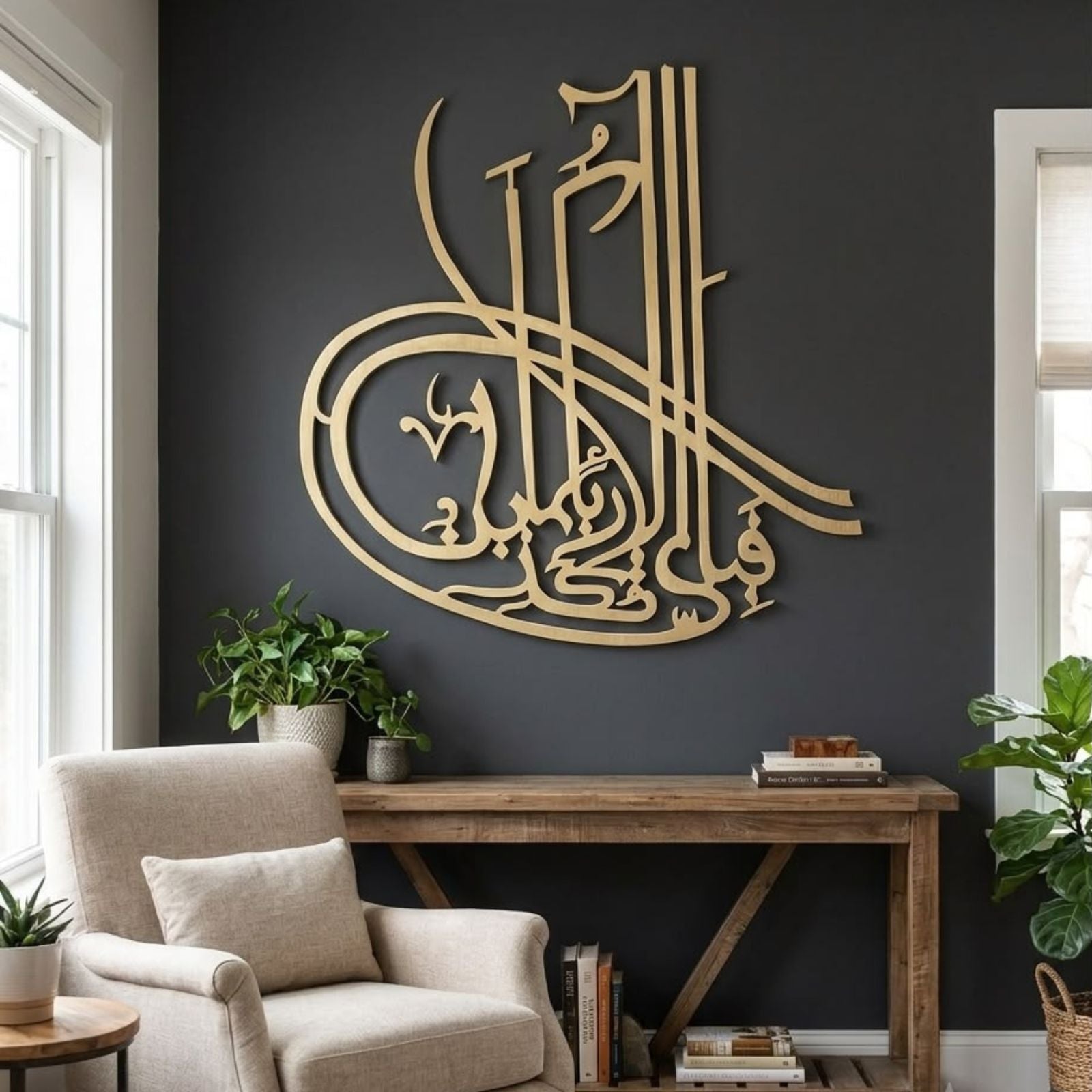 Fabi Ayyi Alai Rabbikuma Tukaziban Wooden Art