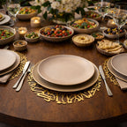 Arabesque Wooden Calligraphic Placemats chargers set
