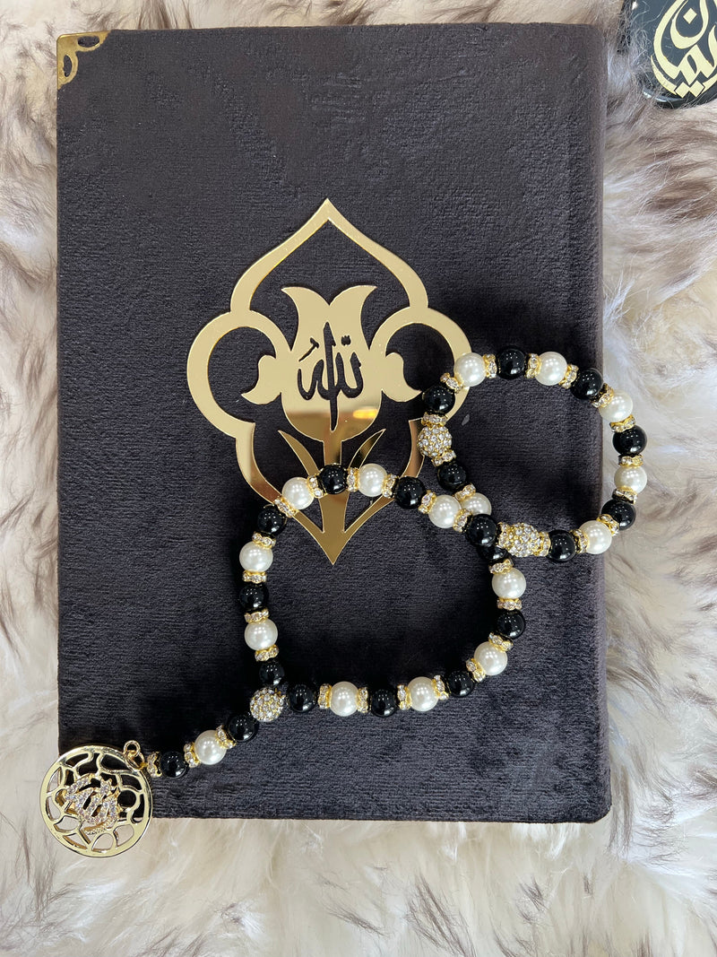 33 Beads PREMIUM Tasbih Misbaha with 24K gold plated Allah Pendant w/ Premium Gift Box