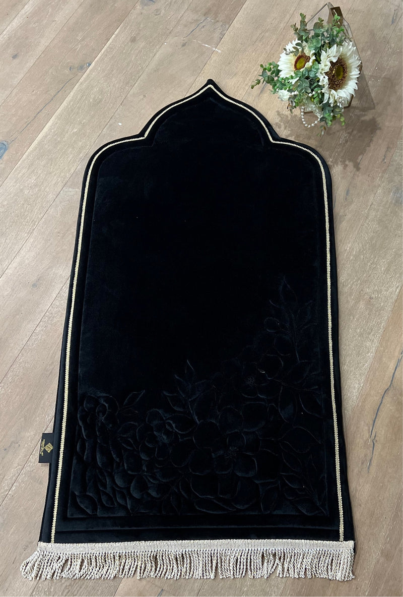 Luxury Floral Padded non-slip Prayer Mat with Tote Bag