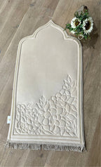 Luxury Padded Prayer Mat / Islamic Prayer Rug with Tote Bag – Non-Slip Floral Design