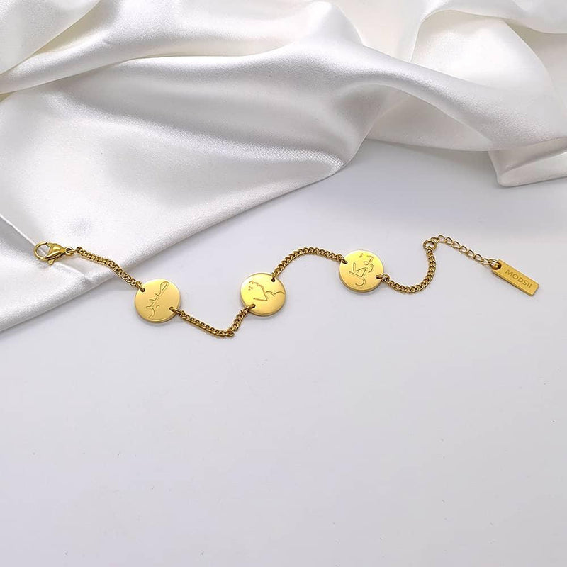 Sabr Shukr Tawakkul Bracelet for Women – 18K Gold Islamic Jewelry