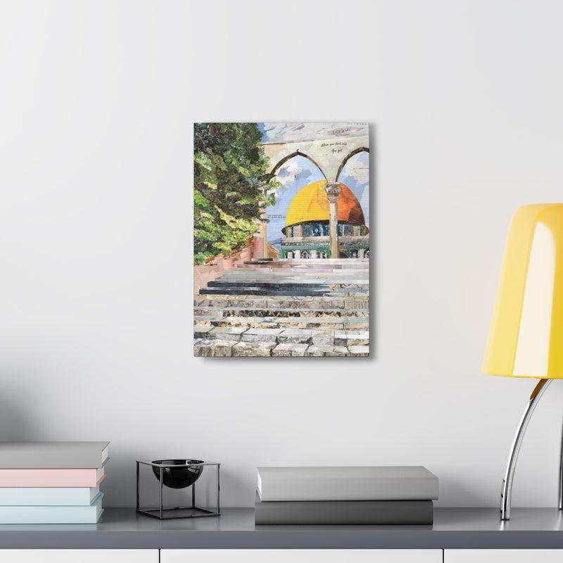 Stairway to Dome of the Rock, Quality Canvas Wall Art Print, Ready to Hang Wall Art Home Decor