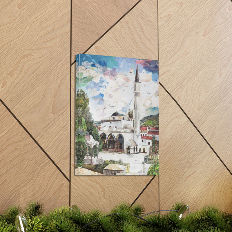 Begova Masjid, Sarajevo, Bosnia, Quality Canvas Wall Art Print, Ready to Hang Wall Art Home Decor