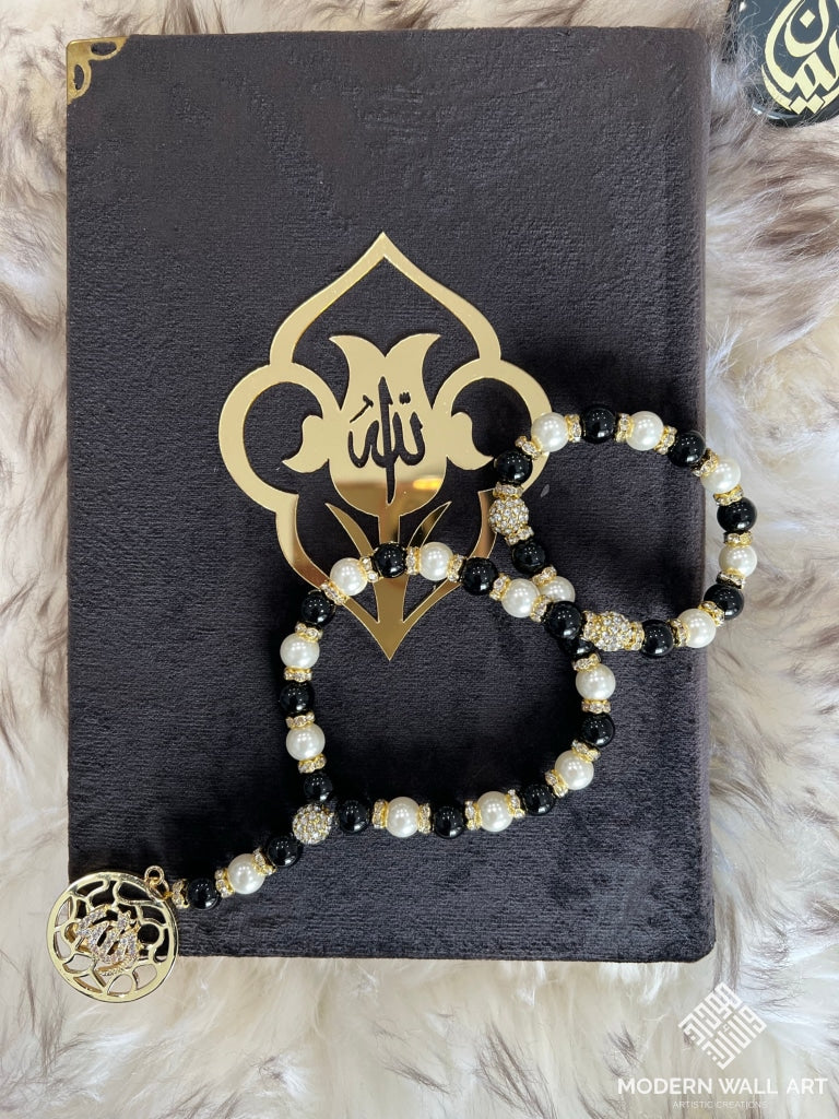 33 Beads Premium Tasbih Misbaha With 24K Gold Plated Allah Pendant W/gift Pouch