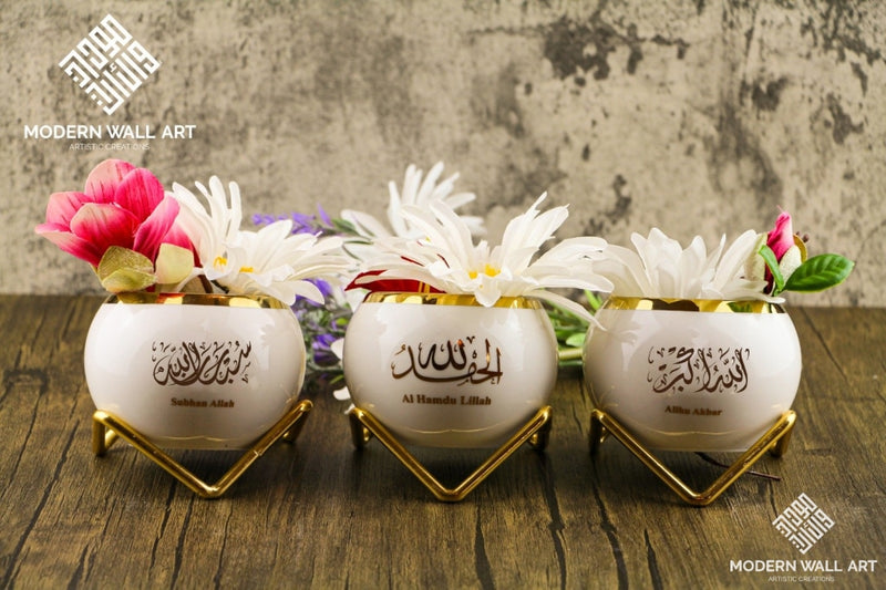 6 Piece Dikr Flower Plant Set With Stands Table Decor