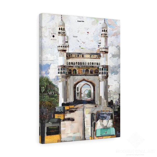 Charminar In Hyderabad Quality Canvas Wall Art Print Ready To Hang Home Decor 18 × 24 / Premium