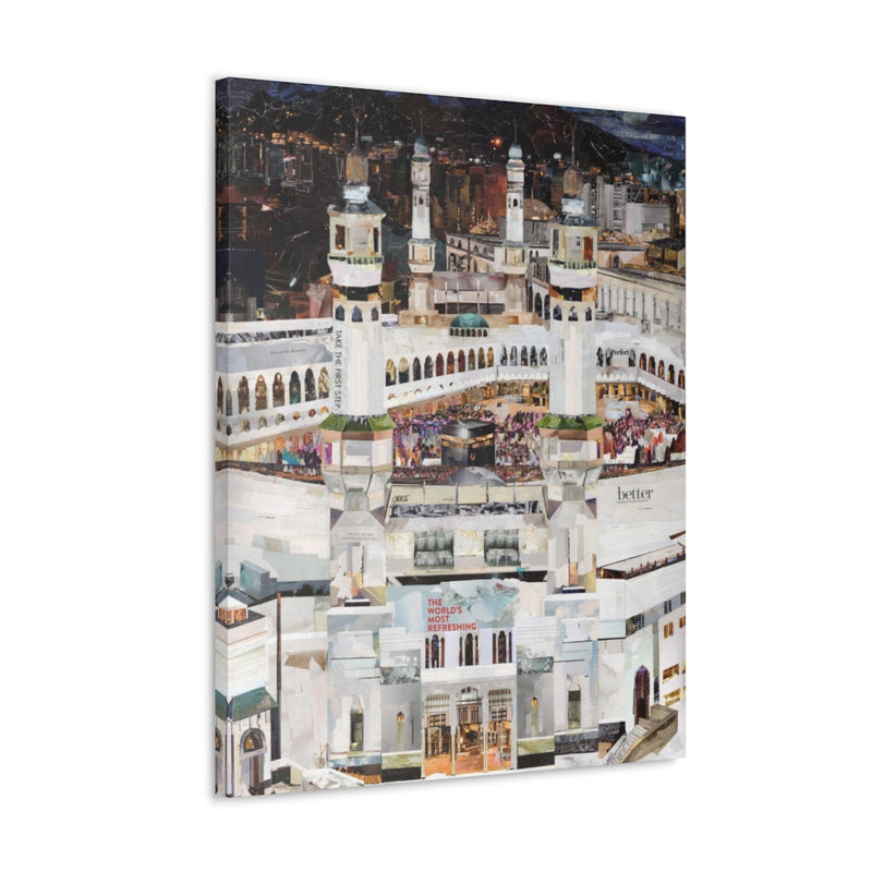 Night Time in Makkah, Quality Canvas Wall Art Print, Ready to Hang Wall Art Home Decor