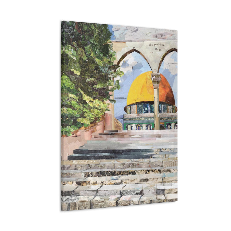 Stairway to Dome of the Rock, Quality Canvas Wall Art Print, Ready to Hang Wall Art Home Decor