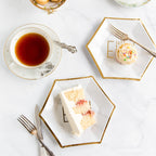 Hexagon Marble Happy Eid Dessert Plates (Set Of 12) Decor