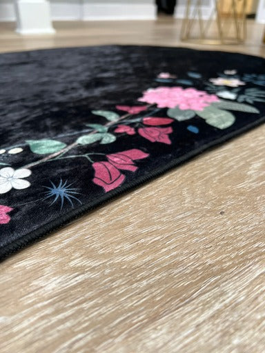 Floral Velvet Prayer Mat – Soft Anti-Slip Islamic Rug with Carrying Case