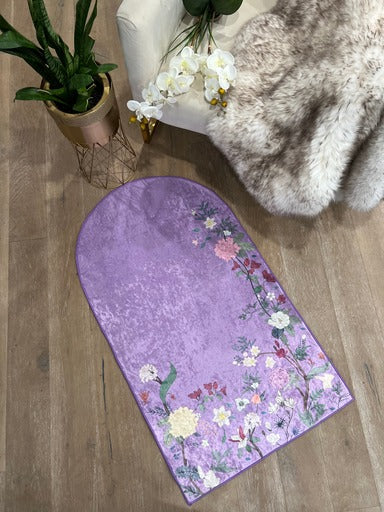 Bundle Floral crushed velvet Prayer Mat + Quran