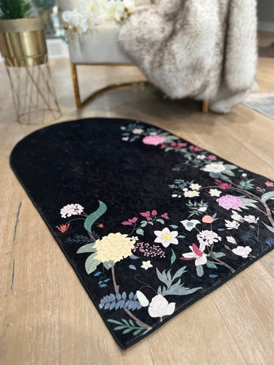 Floral Velvet Prayer Mat – Soft Anti-Slip Islamic Rug with Carrying Case