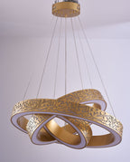 Illuminate with Faith: 3 Qul LED Ring Chandelier.